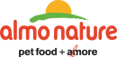 Almo Nature logo depicking sunrise view and a slogan 'Pet food + amore'